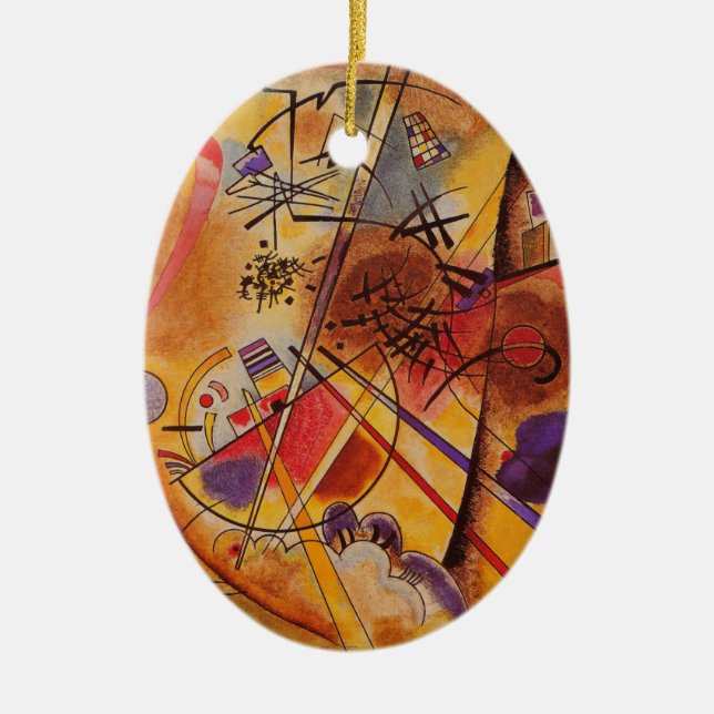 Kandinsky Brown Gult Red Blue Julgransprydnad Keramik (Framsidan)