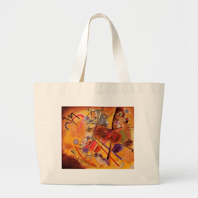 Kandinsky Brown Gult Red Blue Jumbo Tygkasse (Framsidan)