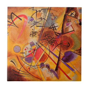 Kandinsky Brown Gult Red Blue Kakelplatta