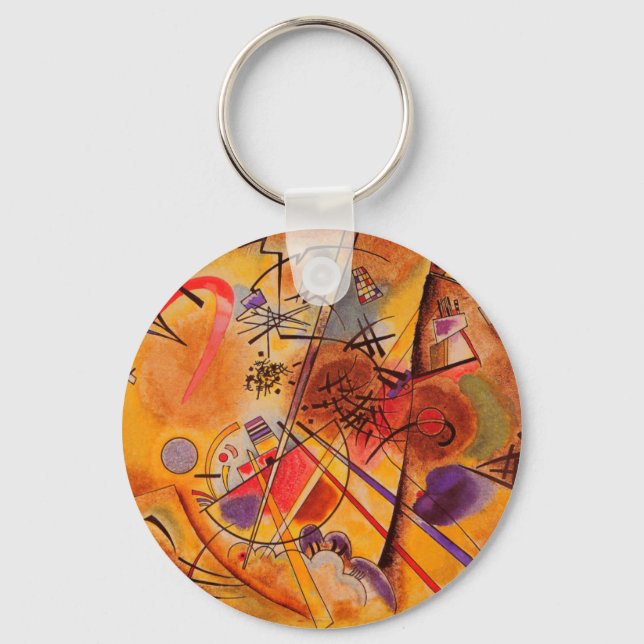 Kandinsky Brown Gult Red Blue Nyckelring (Framsida)