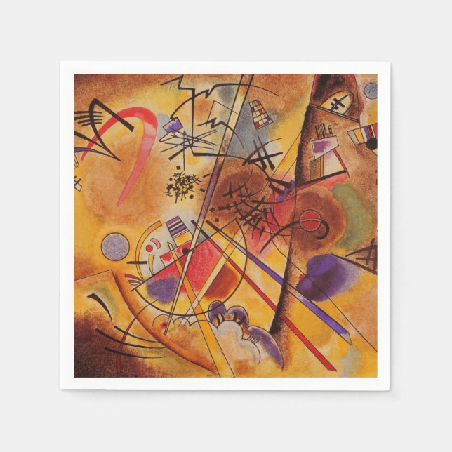 Kandinsky Brown Gult Red Blue Pappersservett (Framsidan)