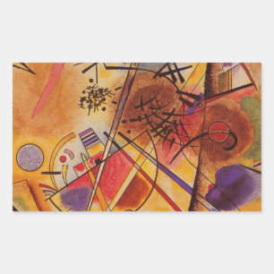 Kandinsky Brown Gult Red Blue Rektangulärt Klistermärke