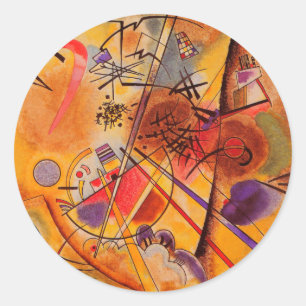 Kandinsky Brown Gult Red Blue Runt Klistermärke