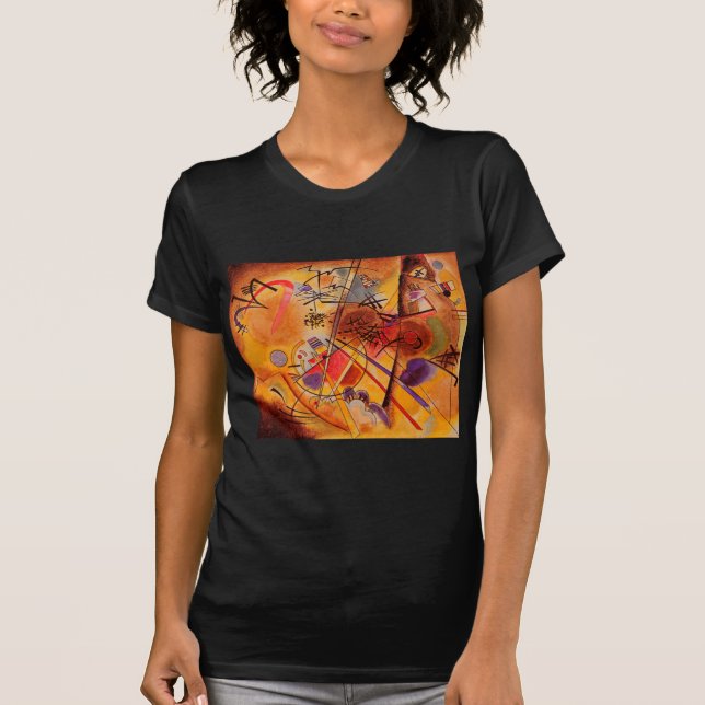Kandinsky Brown Gult Red Blue Tee Shirt (Framsida)