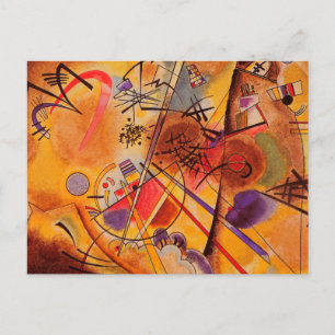 Kandinsky Brown Gult Red Blue Vykort
