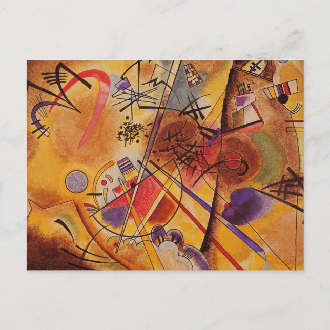 Kandinsky Brown Gult Red Blue Vykort (Framsida)
