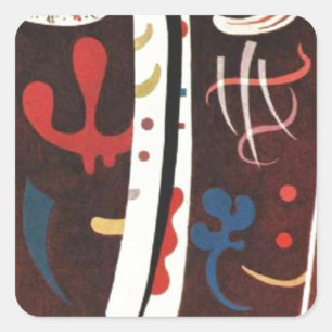 Kandinsky Brown med Abstrakt i tillägg Fyrkantigt Klistermärke