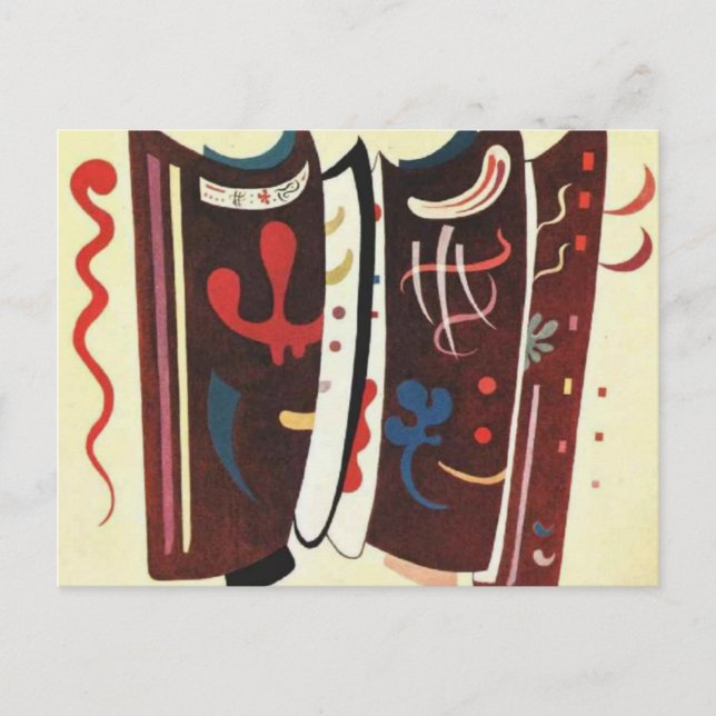 Kandinsky Brown med Abstrakt i tillägg Vykort (Framsida)