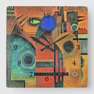 Kandinsky - Brown Silence Fyrkantig Klocka