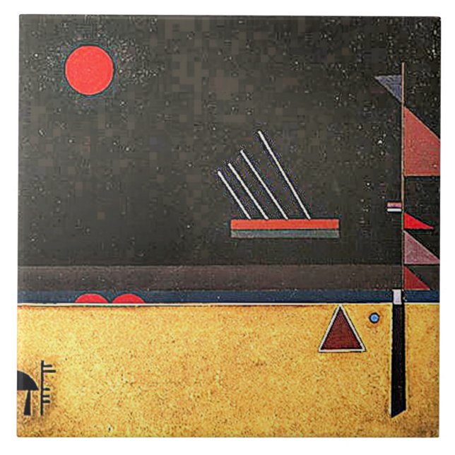 Kandinsky - Brownish, abstrakt art Kakelplatta (Framsidan)