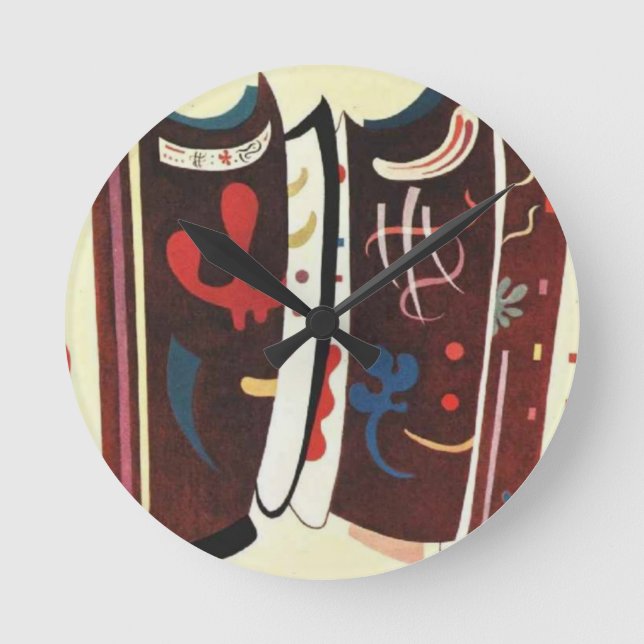 Kandinsky brunt med tilläggabstrakt rund klocka (Framsida)