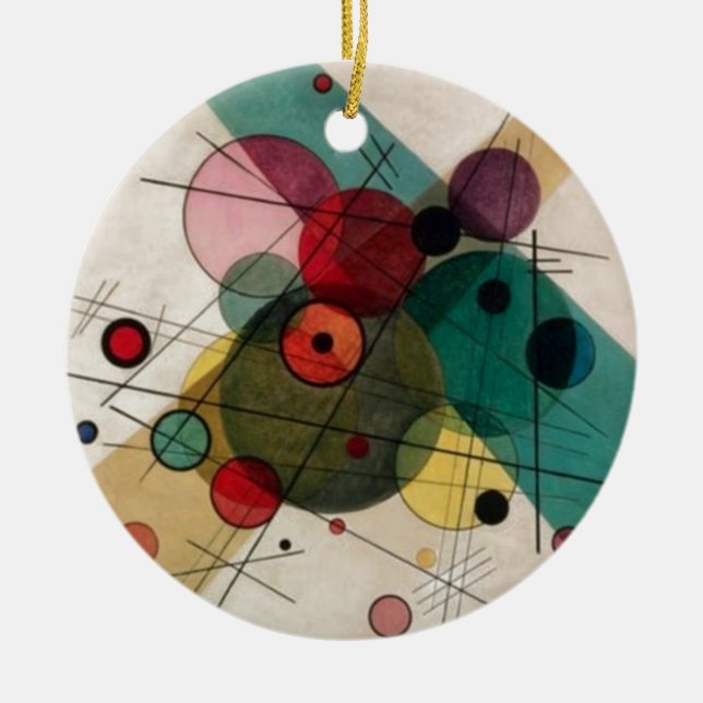 Kandinsky Circles in a Circle Ceramic Ornament (Framsidan)