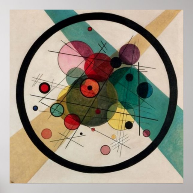 Kandinsky Cirklar i en Cirkel Målning Poster (Framsidan)