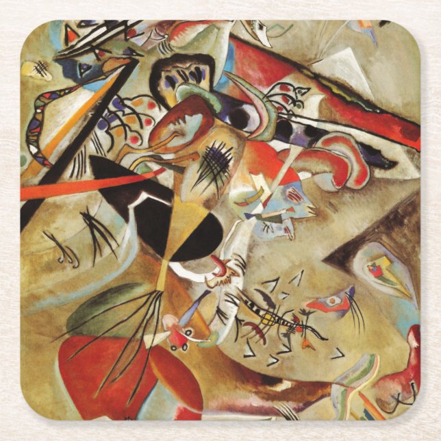 Kandinsky Composition Abstrakt Painting Underlägg Papper Kvadrat (Framsidan)