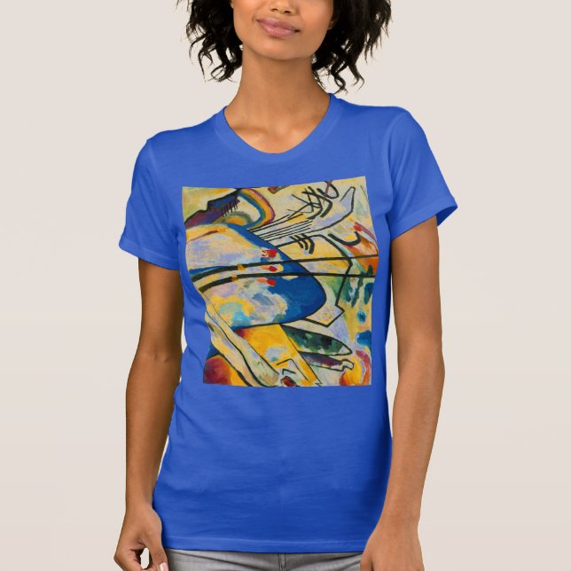 Kandinsky Composition IV Abstrakt Art Royal Blue T Shirt (Framsida)