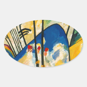 Kandinsky Composition IV Ovalt Klistermärke