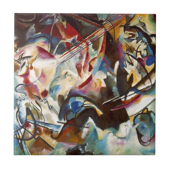 Kandinsky Composition VI Abstrakt Painting Kakelplatta (Framsidan)