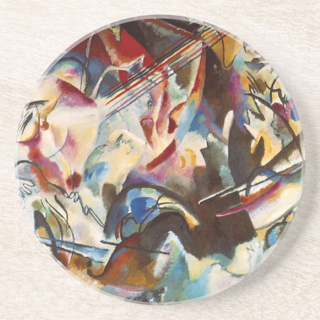 Kandinsky Composition VI Abstrakt Painting Underlägg Sandsten (Framsidan)