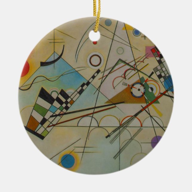 Kandinsky Composition VIII Circle Ceramic Ornamic Julgransprydnad Keramik (Framsidan)