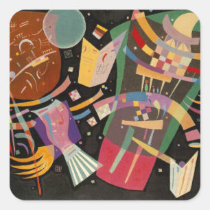 Kandinsky Composition X Abstrakt Artwork Fyrkantigt Klistermärke