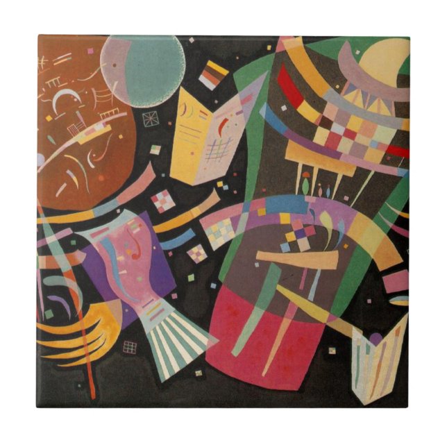 Kandinsky Composition X Abstrakt Artwork Kakelplatta (Framsidan)