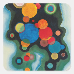 Kandinsky Deepened Impulse Abstrakt Oil on Canvas Fyrkantigt Klistermärke