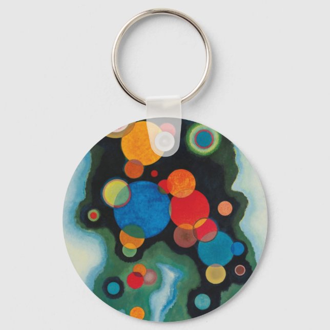 Kandinsky Deepened Impulse Abstrakt Oil on Canvas Nyckelring (Framsida)