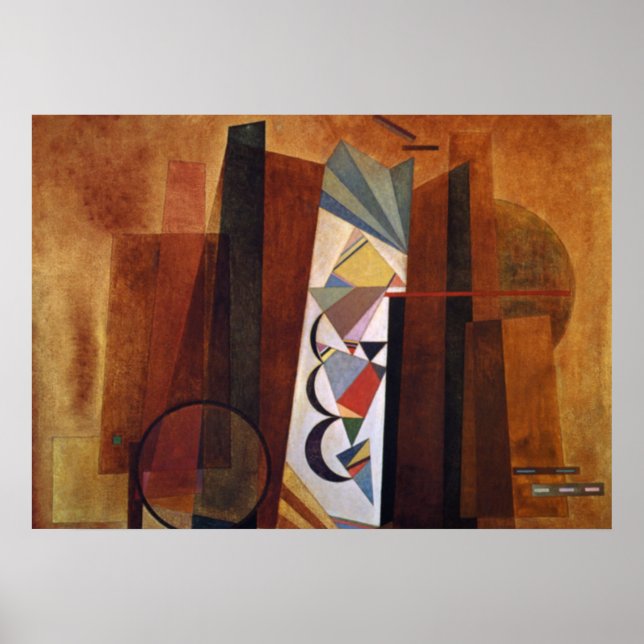 Kandinsky Development in Brown Abstrakt Artwork Poster (Framsidan)