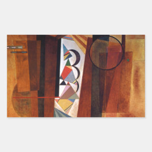 Kandinsky Development in Brown Abstrakt Painting Rektangulärt Klistermärke