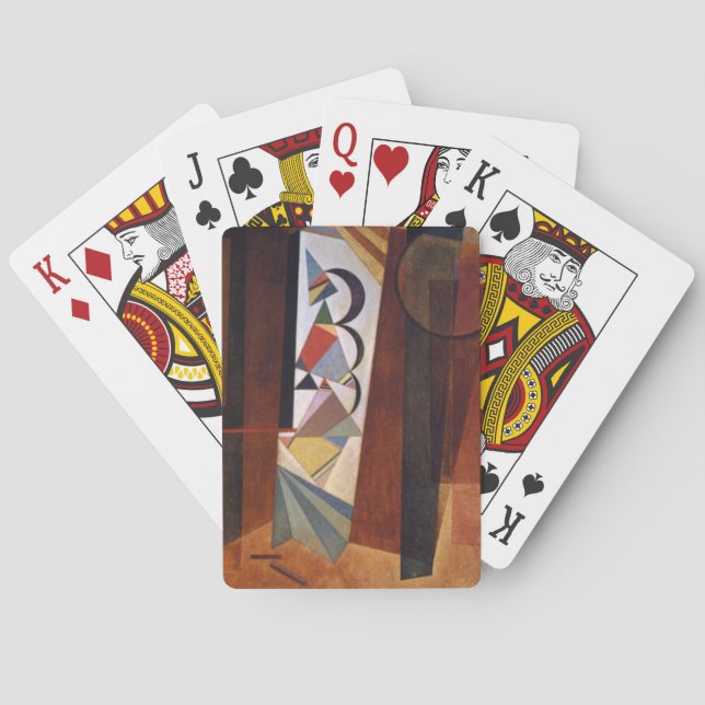 Kandinsky Development in Brown Abstrakt Painting Spelkort (Baksidan)