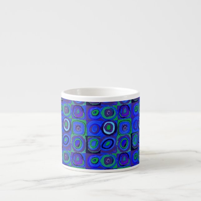 Kandinsky Farbstudie Blå Kvadrater Fyrkant Cirkel  Espressomugg (Framsidan)