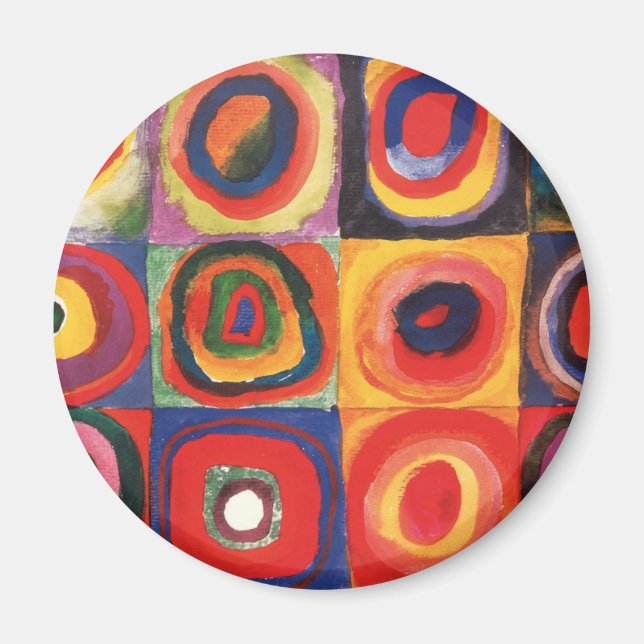 Kandinsky Farbstudie Kvadrater Cirklar Konst Magnet (Framsidan)