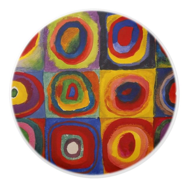 Kandinsky Farbstudie Kvadrater Färgrika Kvadrater Knopp (Framsidan)