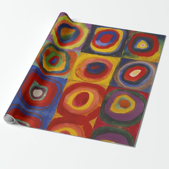 Kandinsky Farbstudie Kvadrater Färgrika Kvadrater Presentpapper (Utrullad)