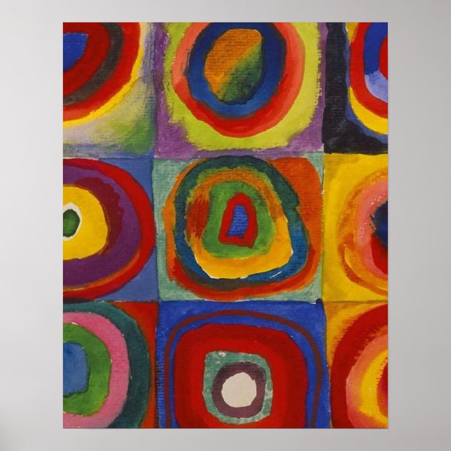 Kandinsky Farbstudie Quadrate Colourful Squares Poster (Framsidan)