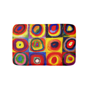 Kandinsky FarbStudie Quadrate Squares Circles Art Badrumsmatta