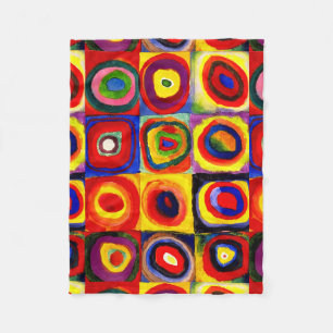 Kandinsky FarbStudie Quadrate Squares Circles Art Fleecefilt