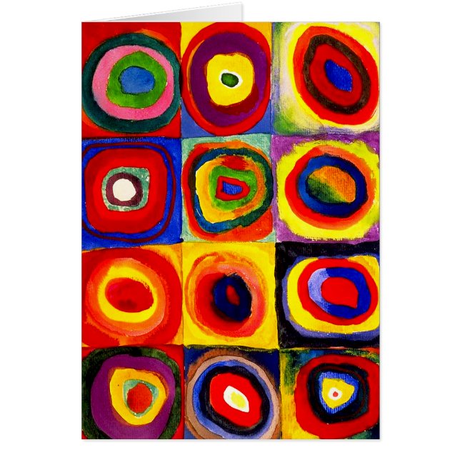 Kandinsky FarbStudie Quadrate Squares Circles Art Hälsningskort (Framsidan)