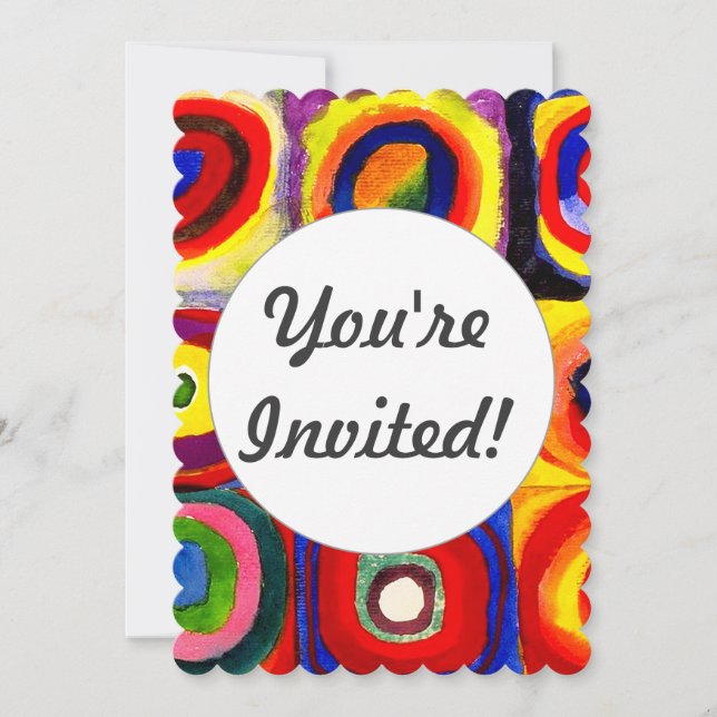 Kandinsky FarbStudie Quadrate Squares Circles Art Inbjudningar (Framsida)