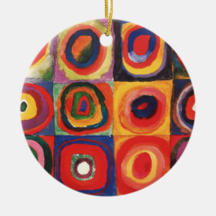 Kandinsky FarbStudie Quadrate Squares Circles Art Julgransprydnad Keramik