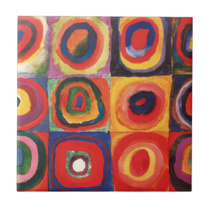 Kandinsky FarbStudie Quadrate Squares Circles Art Kakelplatta