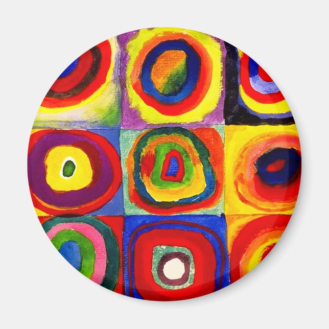 Kandinsky FarbStudie Quadrate Squares Circles Art Magnet (Framsidan)