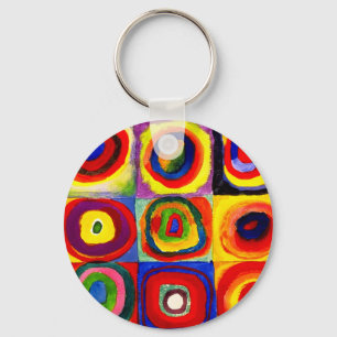 Kandinsky FarbStudie Quadrate Squares Circles Art Nyckelring