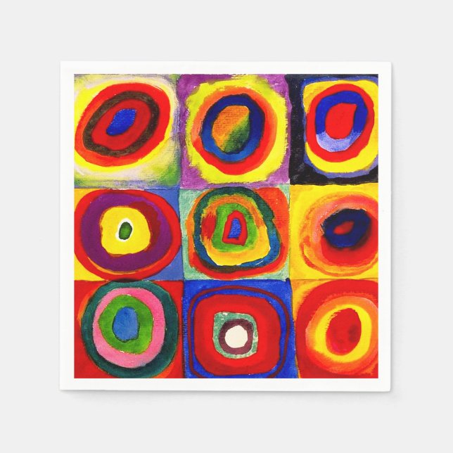 Kandinsky FarbStudie Quadrate Squares Circles Art Pappersservett (Framsidan)