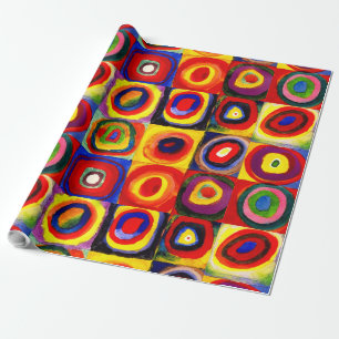 Kandinsky FarbStudie Quadrate Squares Circles Art Presentpapper