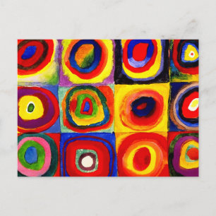 Kandinsky FarbStudie Quadrate Squares Circles Art Vykort