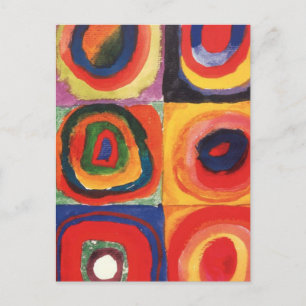 Kandinsky FarbStudie Quadrate Squares Circles Art Vykort