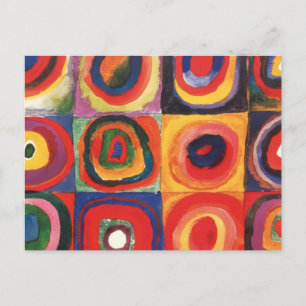 Kandinsky FarbStudie Quadrate Squares Circles Art Vykort