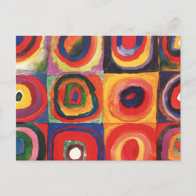 Kandinsky FarbStudie Quadrate Squares Circles Art Vykort (Framsida)