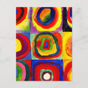 Kandinsky FarbStudie Quadrate Squares Circles Art Vykort